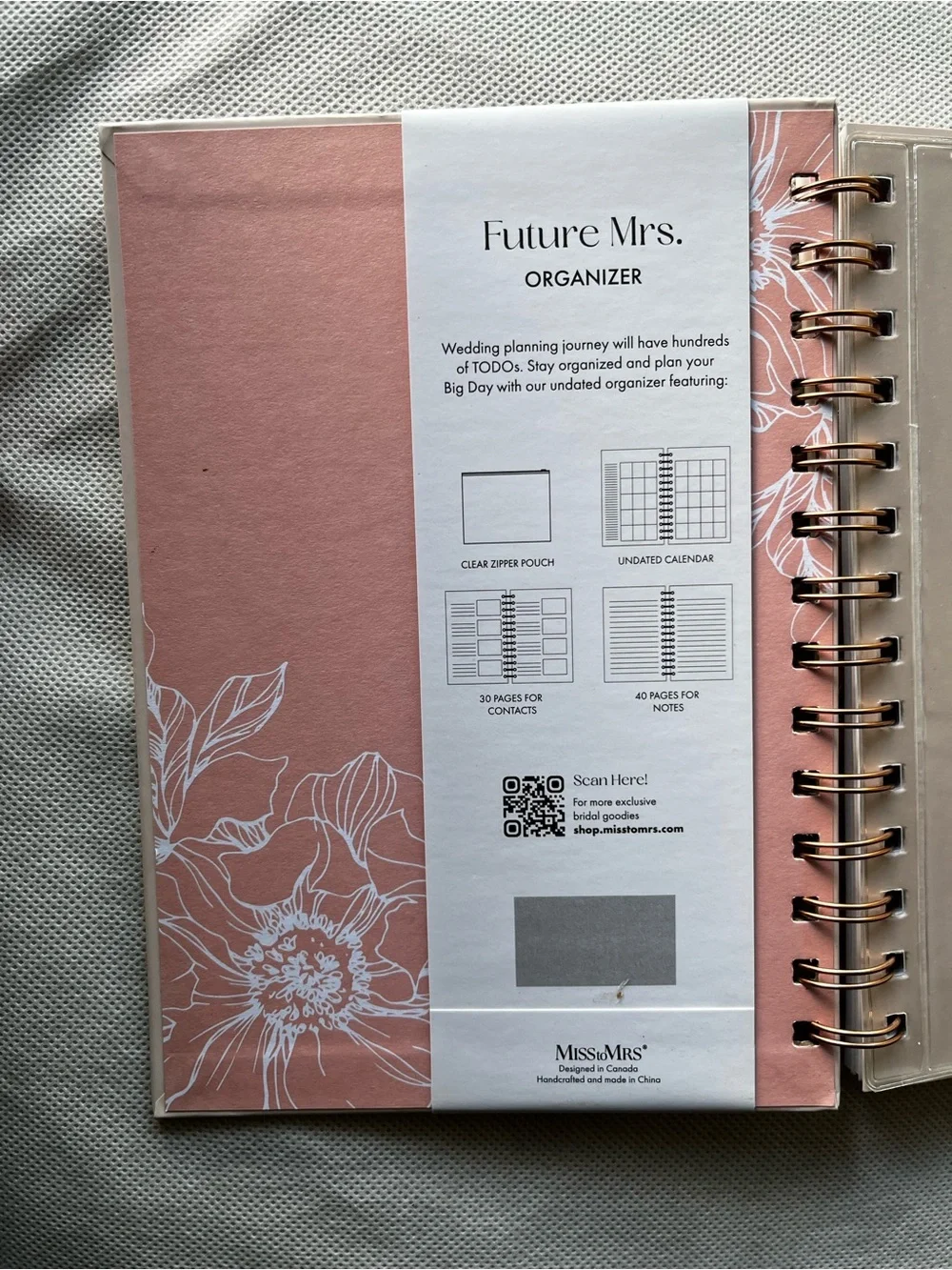 Future Mrs. Organizer - Blush Pink Spiral Wedding Planner